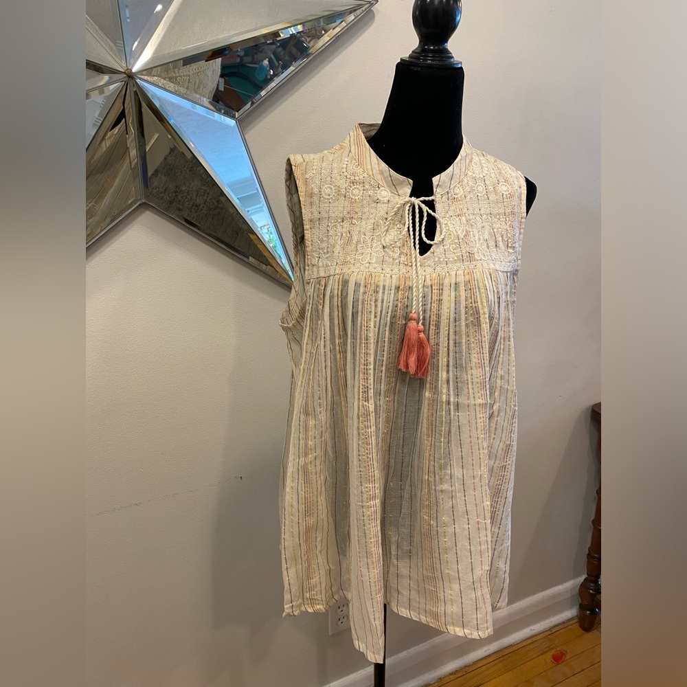 Blouse with tassels